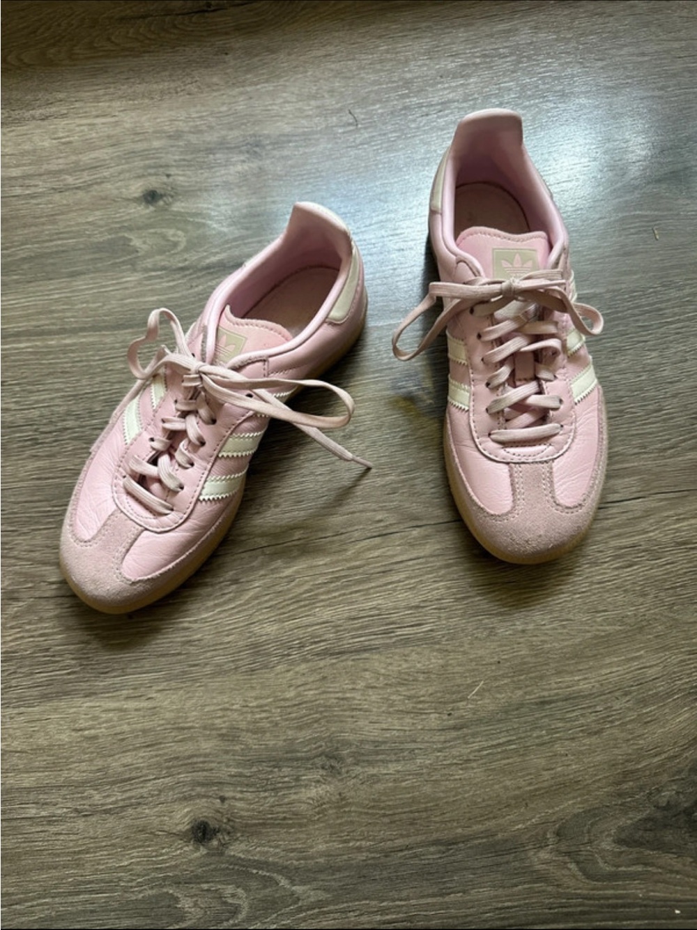 Girls Pink adidas sambas size 3